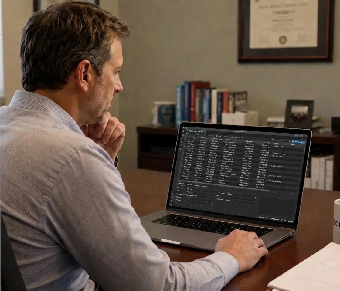 Man working on a laptop at a desk